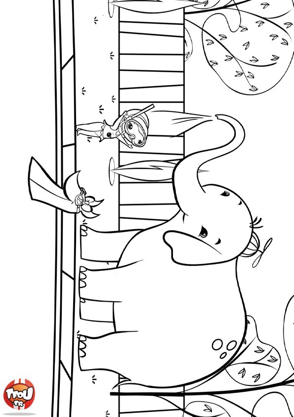 Kolorowanka Słoń - Bajkowe Zwierzęta do Druku kolorowanka do druku